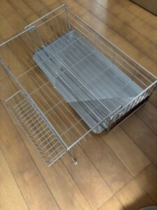 前に使っていたステンレスの水切りかご（断捨離の記録写真）