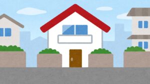 赤い屋根の一軒家のイラスト