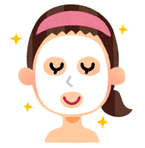 パックをする女性のイラスト