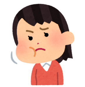 困った表情の女性のイラスト