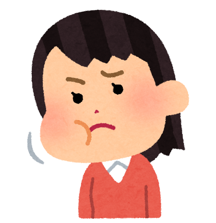 困った表情の女性のイラスト