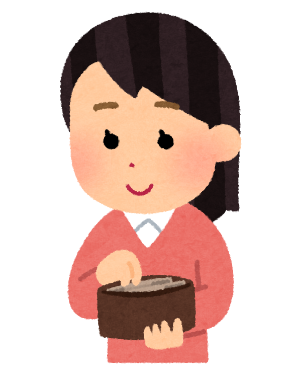 コインをお財布に入れている女性のイラスト