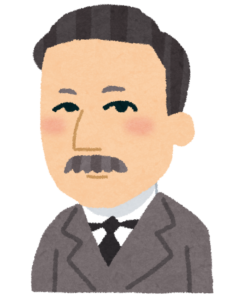 夏目漱石の似顔絵イラスト