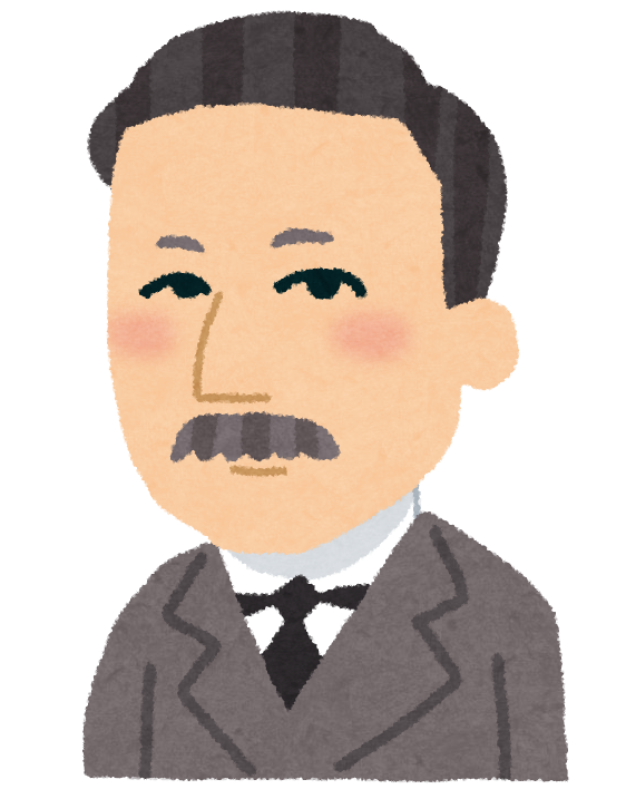 夏目漱石の似顔絵イラスト