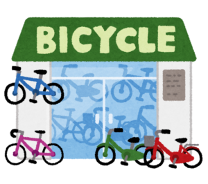 自転車屋さんのイラスト