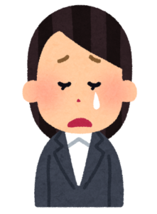 がっかりしている女性のイラスト
