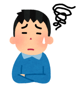 困った顔の男性のイラスト