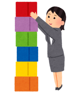積み立てをする女性のイラスト